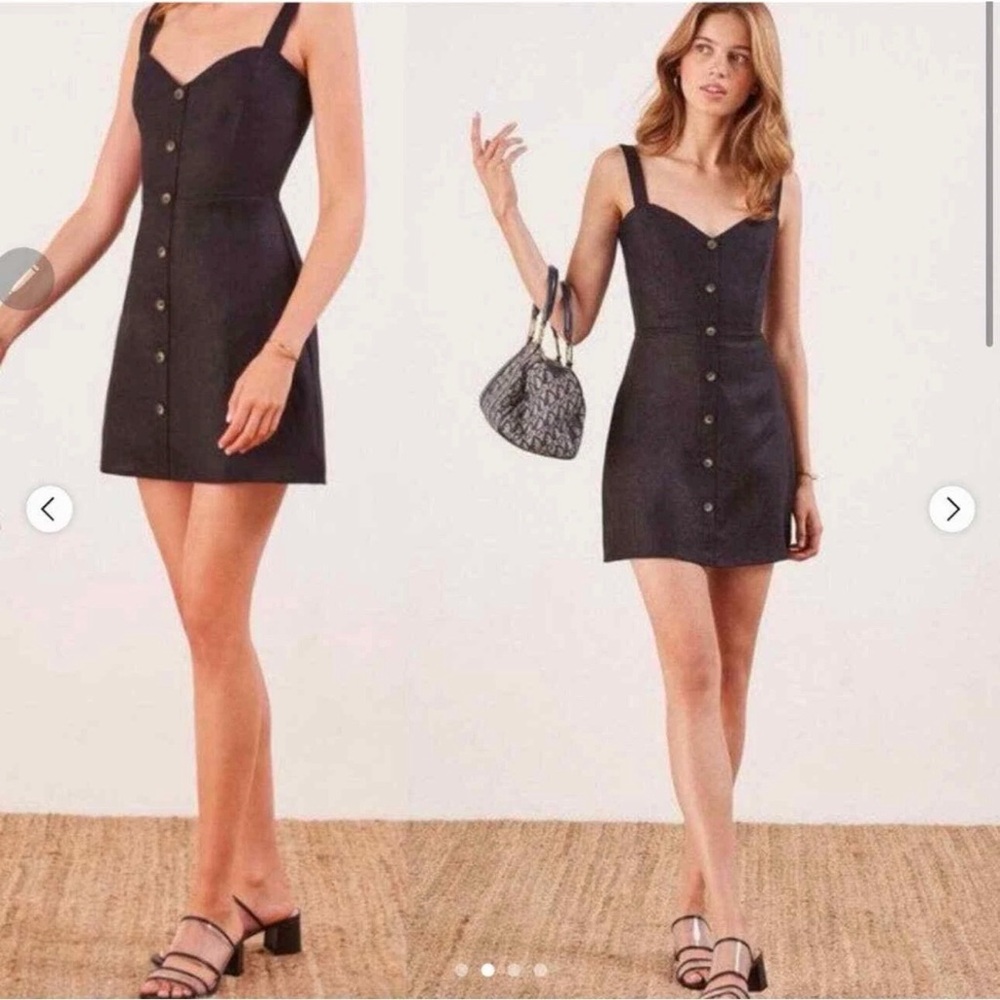 Reformation Finn Dress Black Size 12 Brand New Summer Vacation